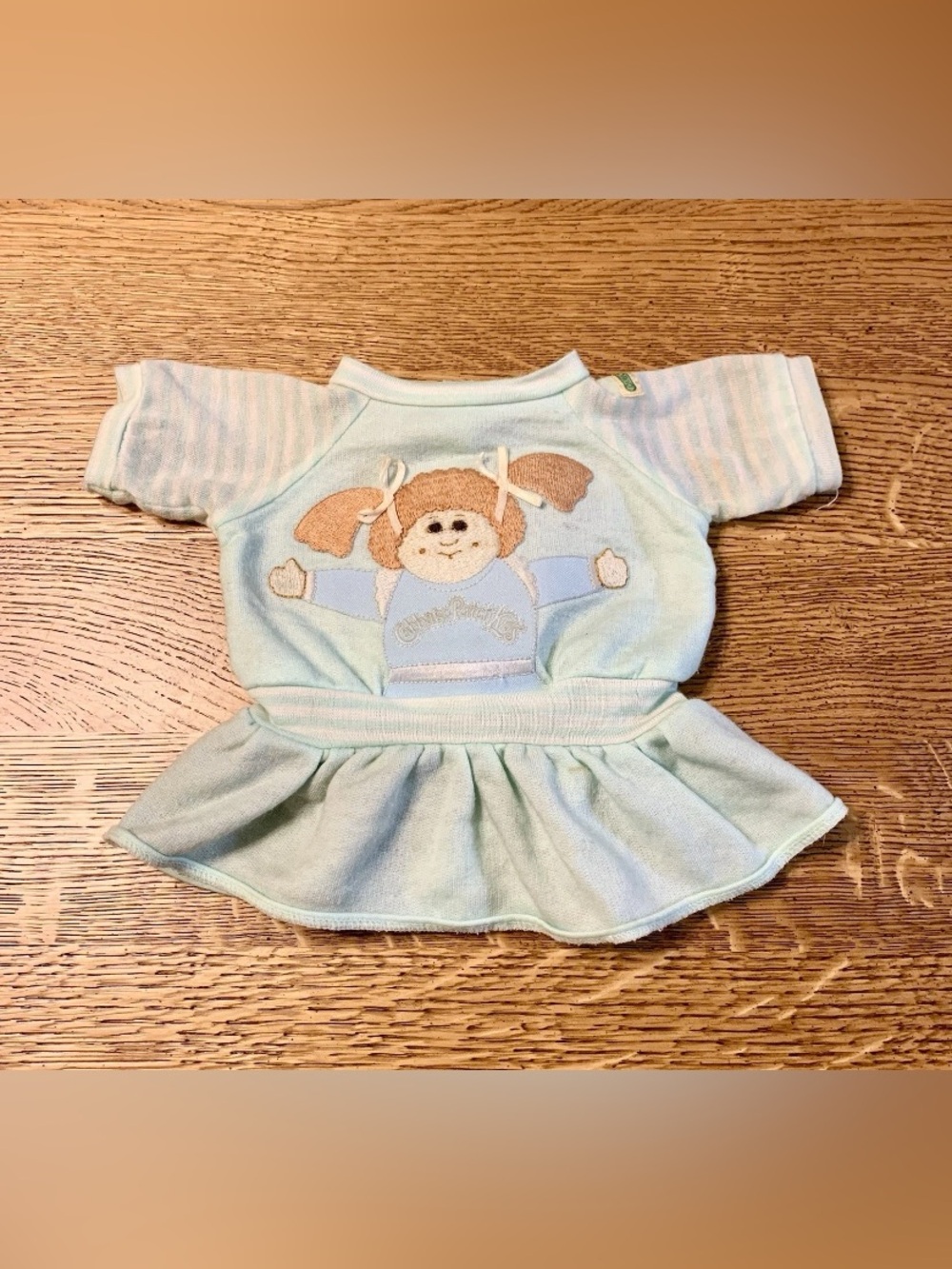 Vintage Cabbage Patch Kids Doll Mint Green Portrait Dress